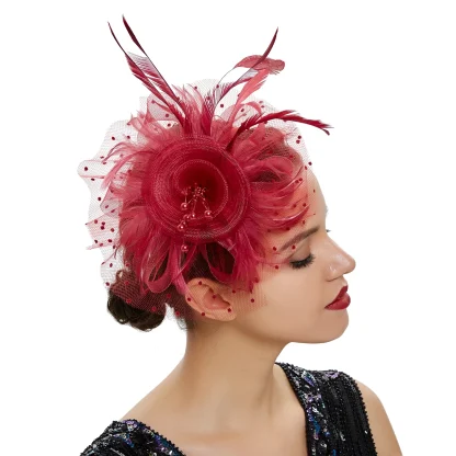 Headpiece with Mesh Floral Design - Image 4