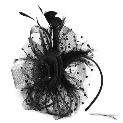 Headpiece with Mesh Floral Design - Image 5