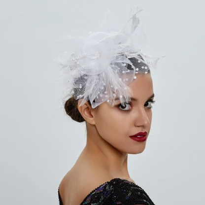 Headpiece with Mesh Floral Design - Image 8