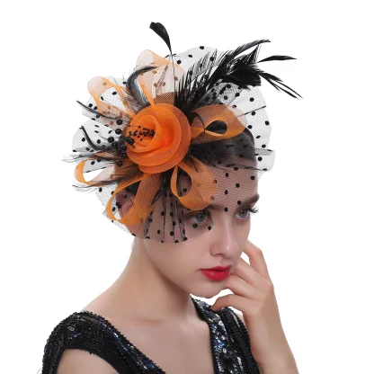 Headpiece with Mesh Floral Design