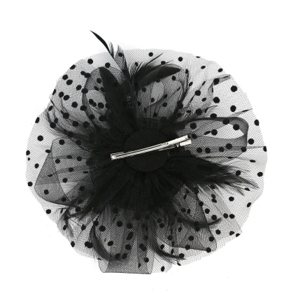 Headpiece with Mesh Floral Design - Image 6