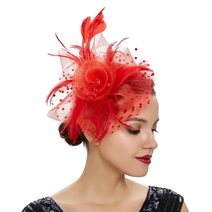 Headpiece with Mesh Floral Design - Image 7