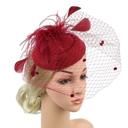 Net Veil Fascinator for Wedding - Image 2