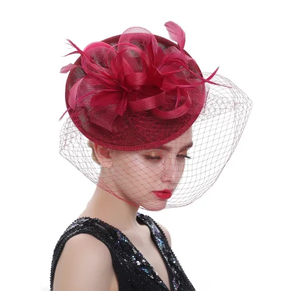 Elegant Disc Fascinator with Net Veil