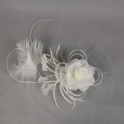 Cocktail Hat with Floral and Net Detailing - Image 6