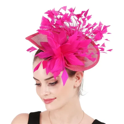 Charming Cocktail Hat with Faux Feather Design - Image 4