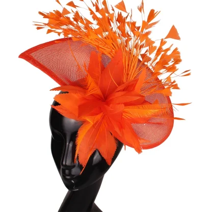 Charming Cocktail Hat with Faux Feather Design