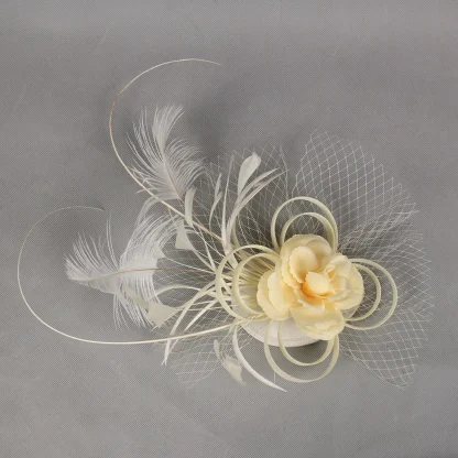 Cocktail Hat with Floral and Net Detailing - Image 7