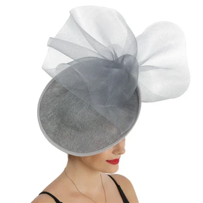 Disc Cocktail Hat with Decorative Mesh Design - Image 9