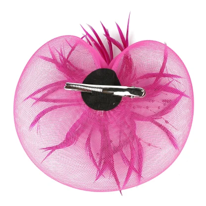 Mesh Fascinator with Beads and Faux Feather - Image 13