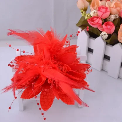 Hair Clip Fascinator with Floral Shape Design - Image 6