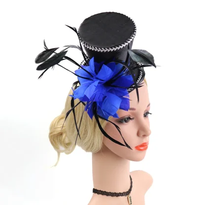 Fascinator Top Hat with Faux Feather Design - Image 5