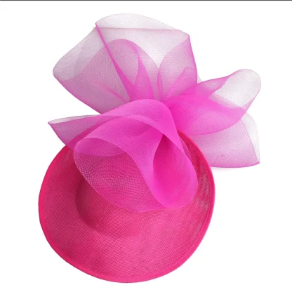 Disc Cocktail Hat with Decorative Mesh Design - Image 6