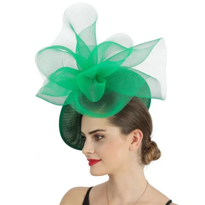 Disc Cocktail Hat with Decorative Mesh Design - Image 4