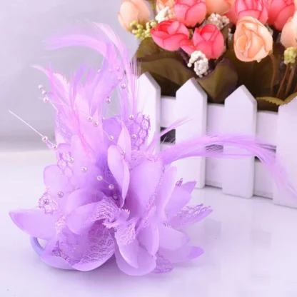 Hair Clip Fascinator with Floral Shape Design - Image 3