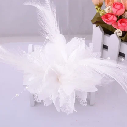 Hair Clip Fascinator with Floral Shape Design - Image 2