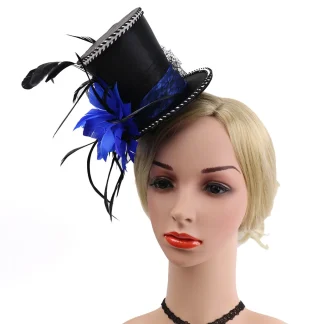 Fascinator Top Hat with Faux Feather Design