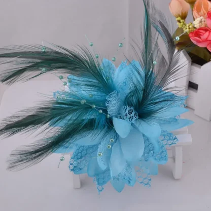 Hair Clip Fascinator with Floral Shape Design - Image 4