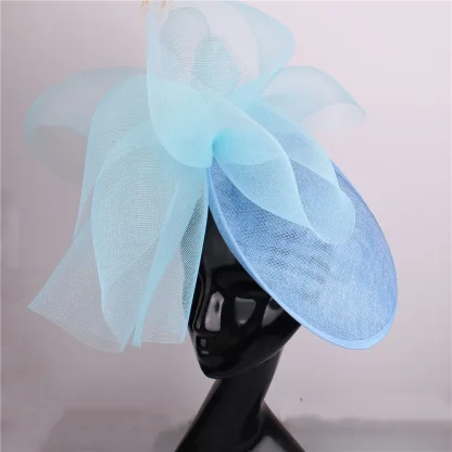 Disc Cocktail Hat with Decorative Mesh Design - Image 12