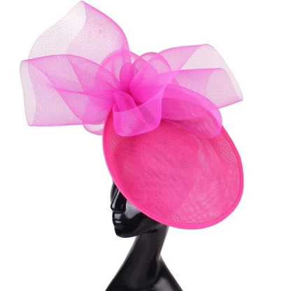 Disc Cocktail Hat with Decorative Mesh Design - Image 11