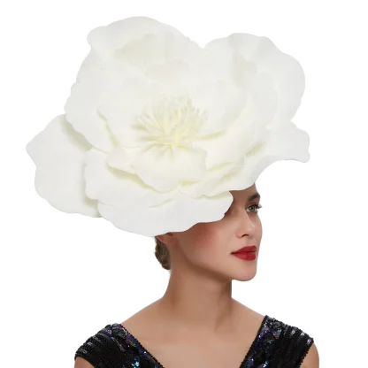 Exaggerated Unique Floral Cocktail Hat - Image 12