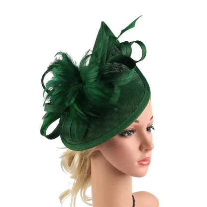 Stylish Headpiece with Floral Faux Feather Design - Image 6