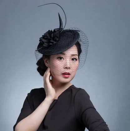 Elegant Cocktail Hat with Net Veil - Image 8