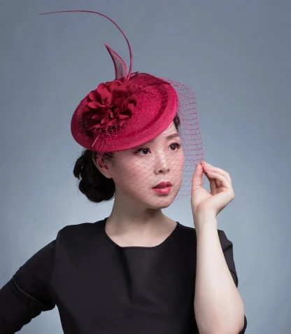 Elegant Cocktail Hat with Net Veil - Image 7