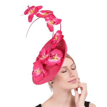 Oversized Creative Headpiece with Floral Decor - Image 2