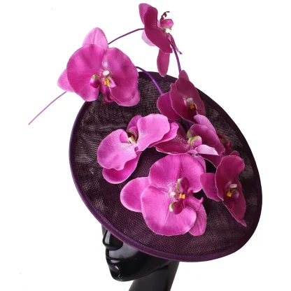 Oversized Creative Headpiece with Floral Decor - Image 5