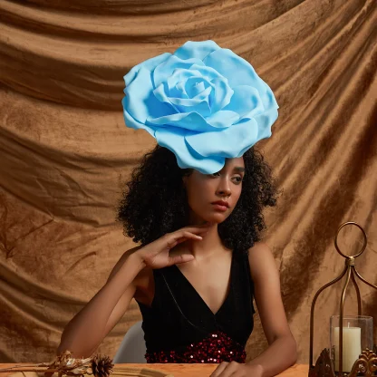 Exaggerated Unique Floral Cocktail Hat - Image 8