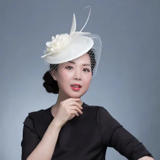 Elegant Cocktail Hat with Net Veil