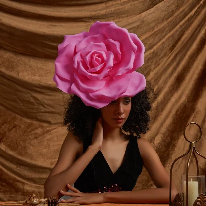 Exaggerated Unique Floral Cocktail Hat - Image 11