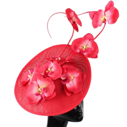 Oversized Creative Headpiece with Floral Decor - Image 3