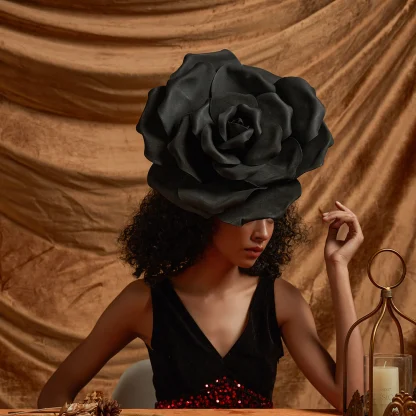 Exaggerated Unique Floral Cocktail Hat - Image 7