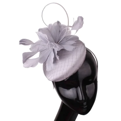 Floral Shiny Headpiece with Headband - Image 5