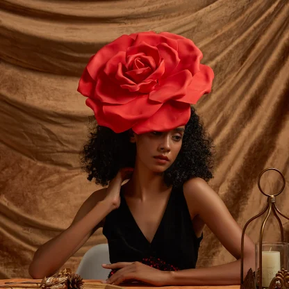 Exaggerated Unique Floral Cocktail Hat - Image 2