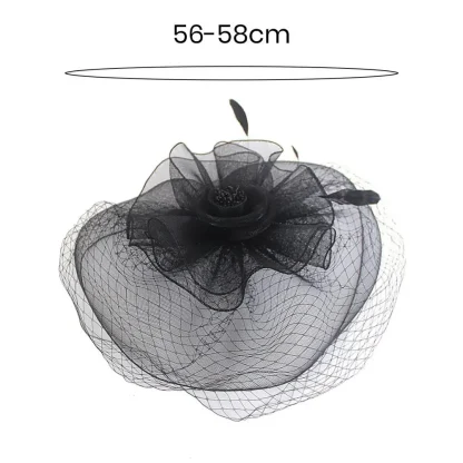 Bridal Fascinator with Net Veil and Floral Design - Image 5