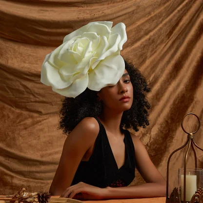 Exaggerated Unique Floral Cocktail Hat - Image 9